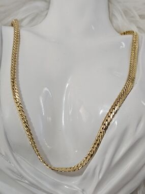 Gold Tone Men's Herringbone Chain Necklace - Unbranded